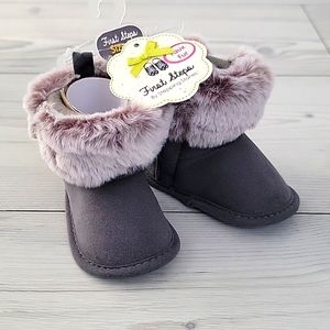 First Steps Faux Fur Booties